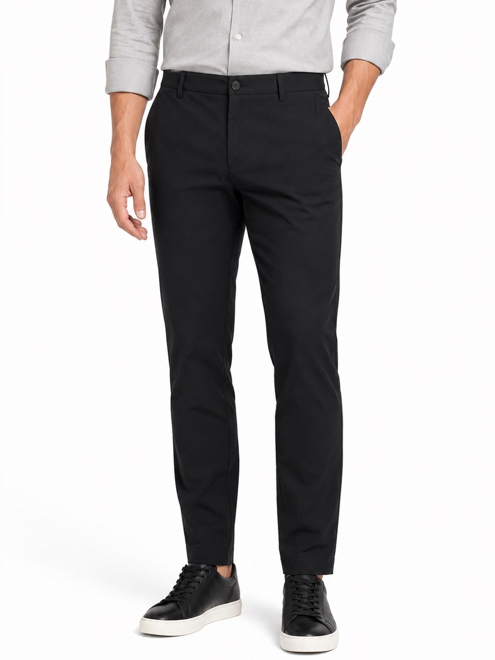 Banana Republic Men's Stretch Slim Fit Flat Front Performance Pants 38x32 Black